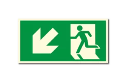 Nooduitgang linksonder bord nalichtend (fotoluminescent)