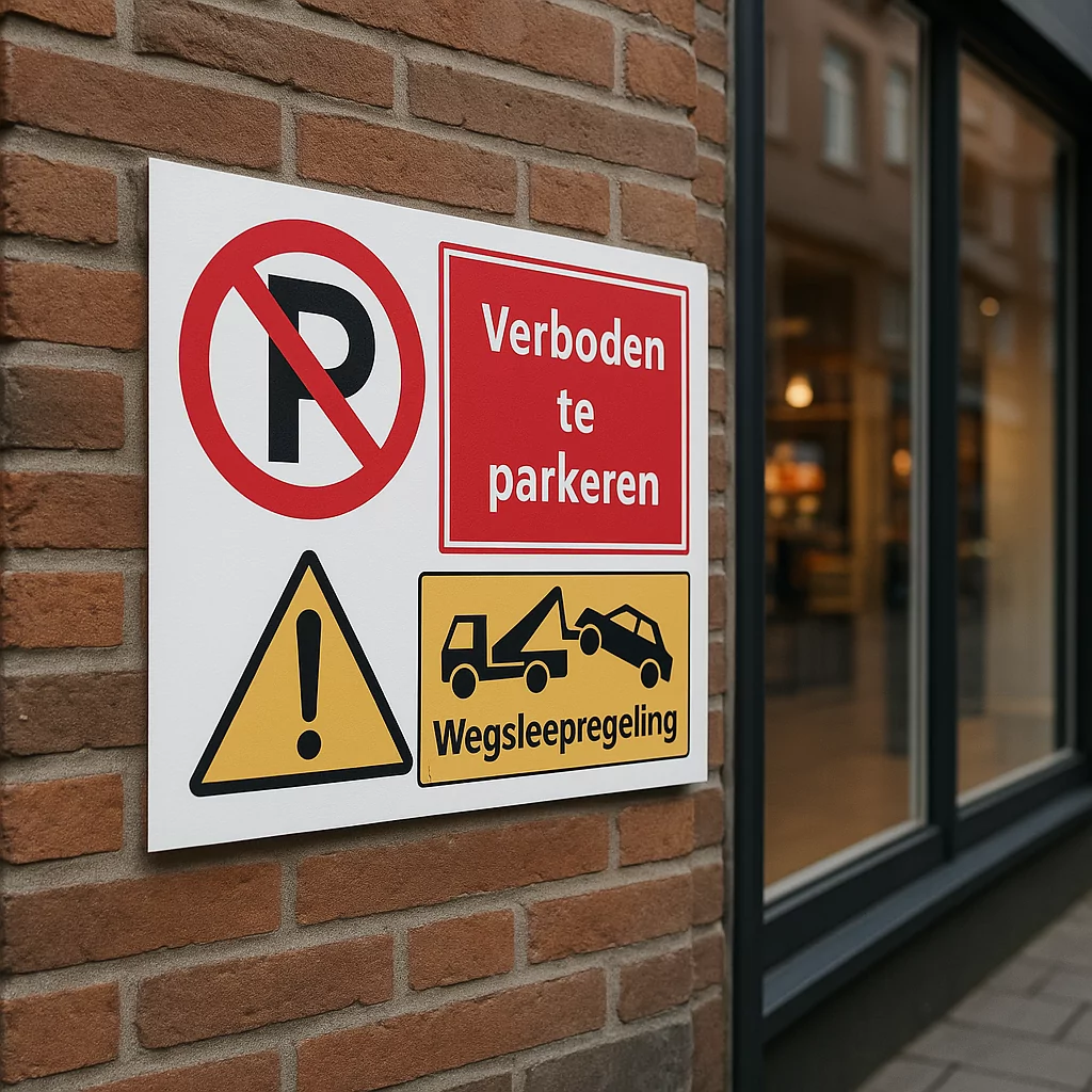 Verboden te parkeren / wegsleepregeling combinatiebord /sticker - Afbeelding 2