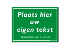 Hulpverleningsbord eigen tekst bord / sticker