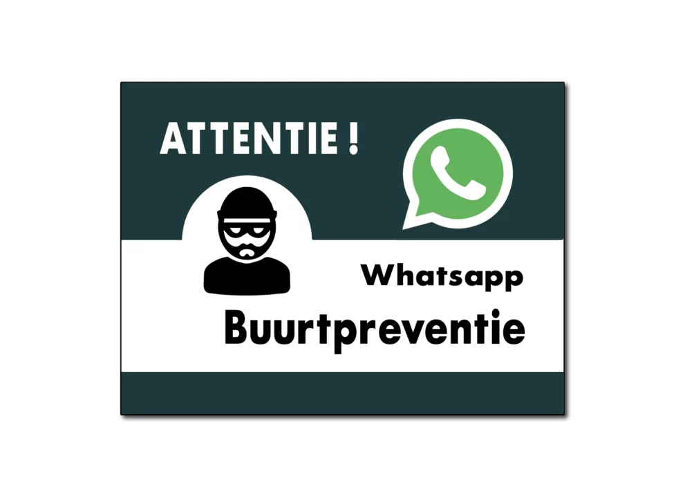 Whatsapp buurtpreventie bord