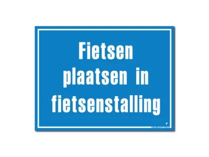 Fietsen Plaatsen in Fietsenstalling Bord / Sticker