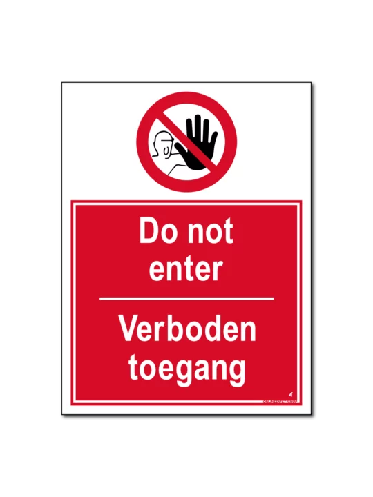 Do not enter / Verboden toegang Bord/Sticker