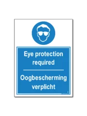 Eye protection required / Oogbescherming verplicht Bord/Sticker