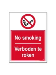 No smoking / Verboden te roken Bord/Sticker