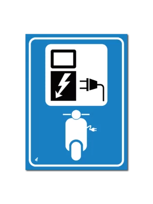 Parkeerbord laadpunt elektrische scooter bord / sticker
