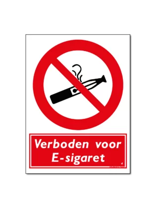 Verboden voor E-sigaret / Vape – Bord/ Sticker