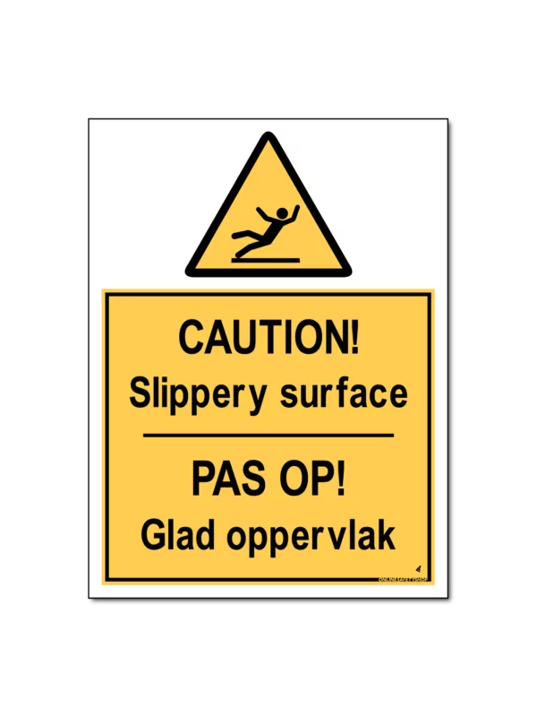 Slippery surface sign