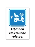 Opladen elektrische rolstoel bord/sticker