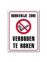 Rookvrije Zone Verboden te Roken bord/sticker