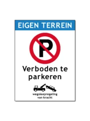 Eigen terrein bord/sticker
