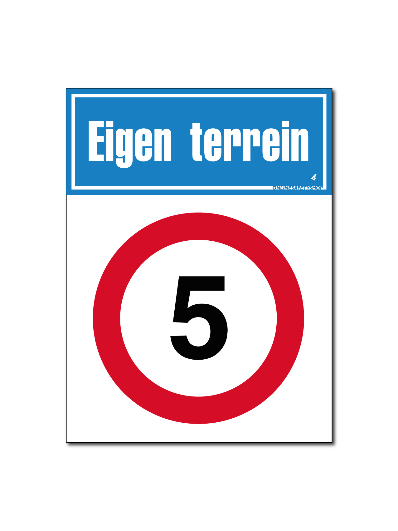 Eigen terrein (5KM) bord / sticker