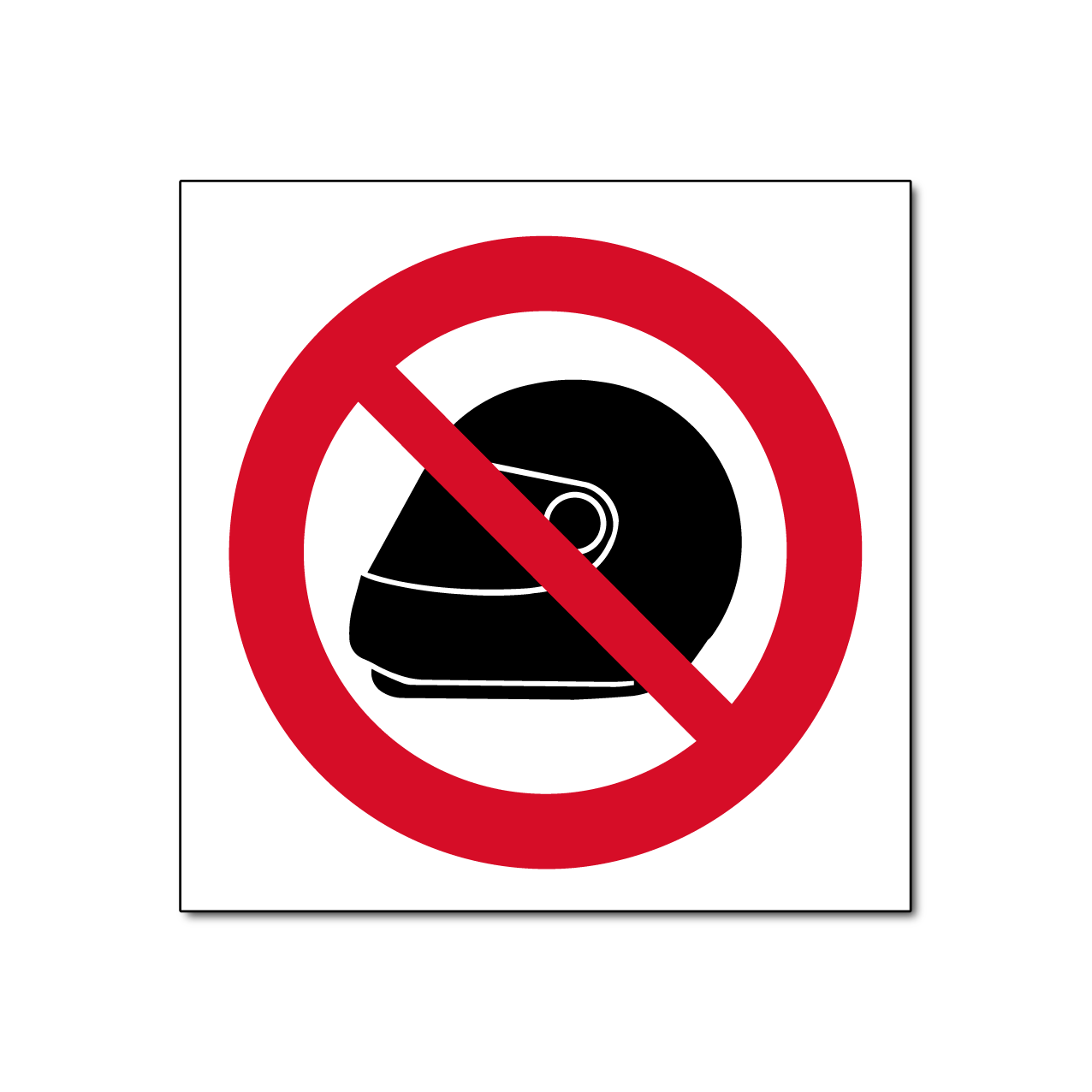 Verboden helm te dragen Bord/Sticker