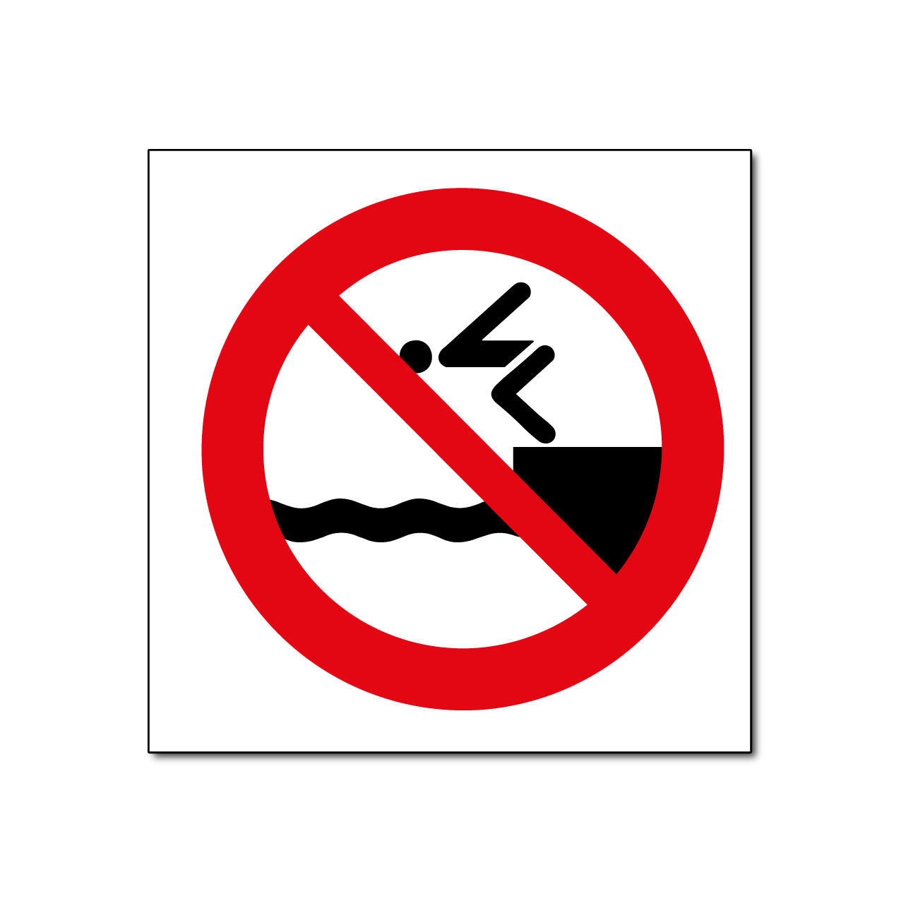 "No Diving" Sign/Sticker