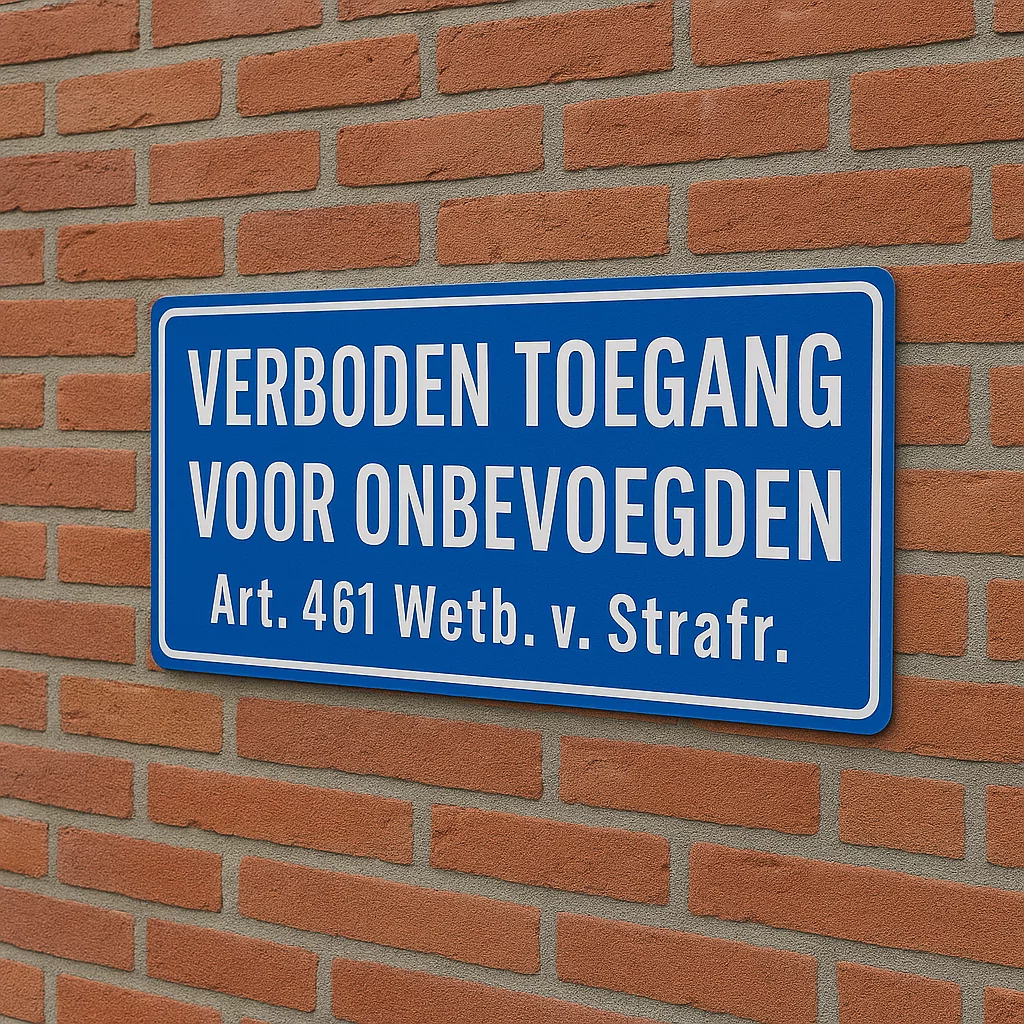 Verboden Toegang voor Onbevoegden art 461 - Afbeelding 3