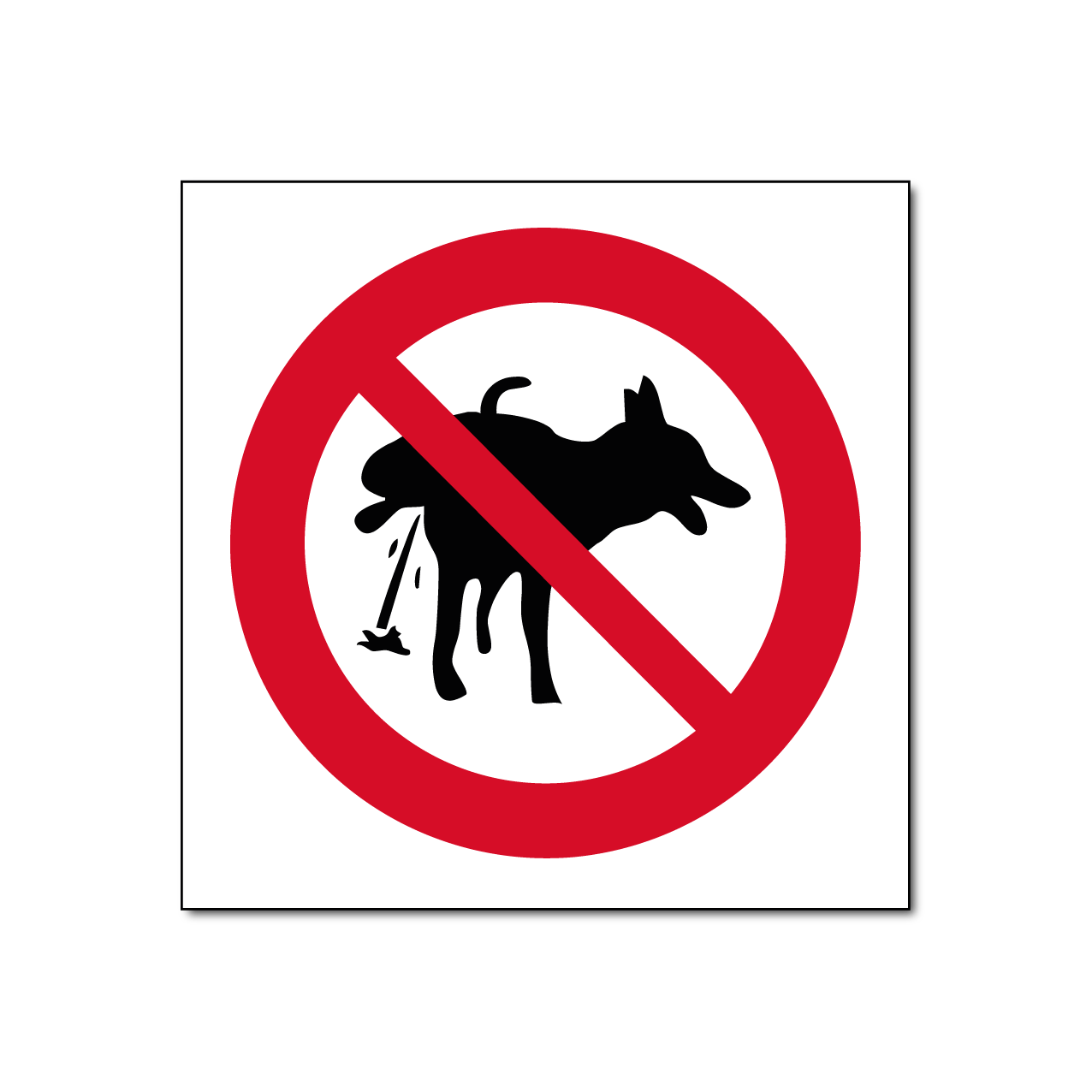 Verboden te plassen voor honden - bord / sticker